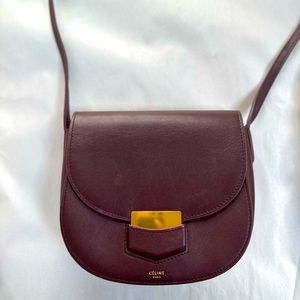Celine Trotteur Crossbody Bag, Burgandy